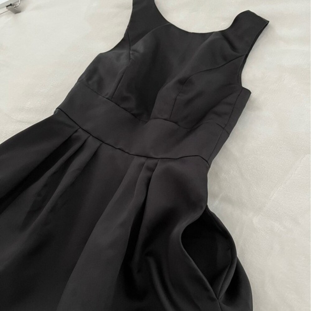 Alfred Sung Black Bridesmaid Cocktail Length Dress Style D660, Size 2 - Picture 12 of 13